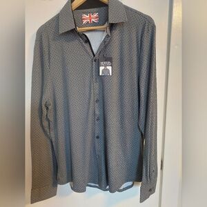 Modern English Men's Gray Patterned Casual Shirt
